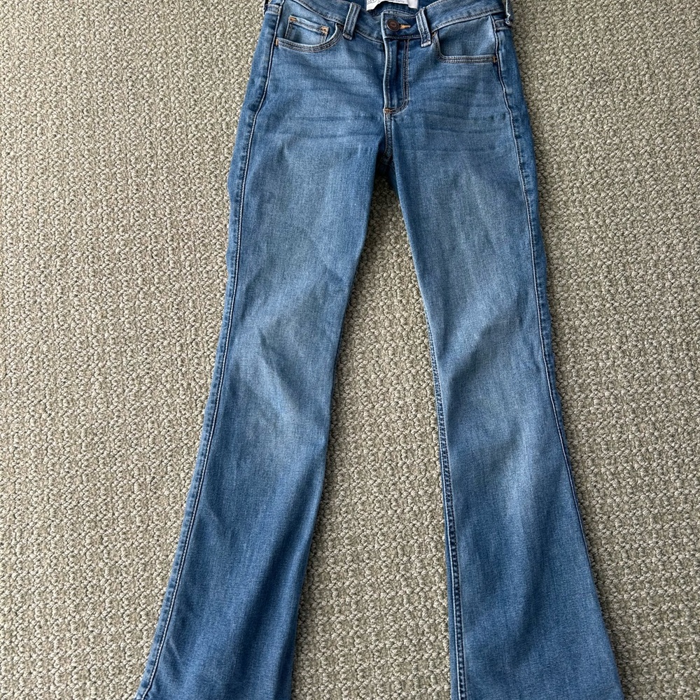 Hollister Blue Flare Wide Leg Jeans